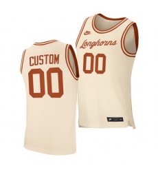 Texas Longhorns Custom Cream Retro Texas Longhorns Jersey