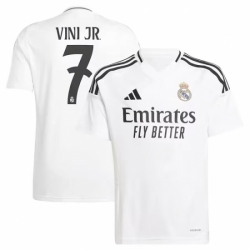 Men Real Madrid 7 Vini Jr White 2024 25 Soccer Jersey