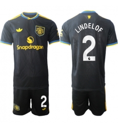 Men Manchester United 2026 Soccer Jerseys Black #2 LINDELOF Men Manchester United 2026 Soccer Jerseys Black #2 LINDELOF