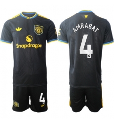 Men Manchester United 2026 Soccer Jerseys Black #4 AMRABAT