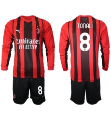 Men AC Milan Long Sleeve Soccer Jerseys 510