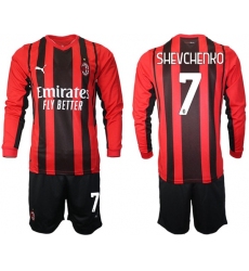 Men AC Milan Long Sleeve Soccer Jerseys 511