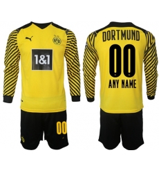 Men Borussia Dortmund Long Sleeve Soccer Jerseys 500 Customized
