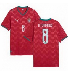 Women 8 Portugal Bruno Fernandes Home Replica Jersey   1