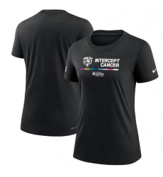 Women Chicago Bears 2022 Black Crucial Catch Performance T Shirt
