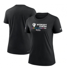 Women Los Angeles Rams 2022 Black Crucial Catch Performance T Shirt