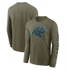 Men Carolina Panthers Olive 2022 Salute To Service Long Sleeve T Shirt