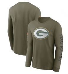 Men Green Bay Packers Olive 2022 Salute To Service Long Sleeve T Shirt