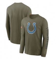Men Indianapolis Colts Olive 2022 Salute To Service Long Sleeve T Shirt