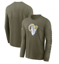 Men Los Angeles Rams Olive 2022 Salute To Service Long Sleeve T Shirt