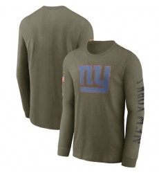 Men New York Giants Olive 2022 Salute To Service Long Sleeve T Shirt