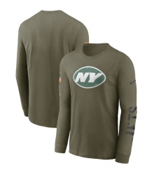 Men New York Jets Olive 2022 Salute To Service Long Sleeve T Shirt