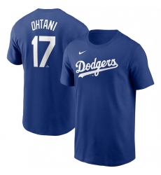 Men Los Angeles Dodgers 17 Shohei Ohtani Blue 2024 Fuse Name Number T Shirt
