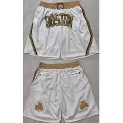 Men Boston Celtics Cream Shorts 