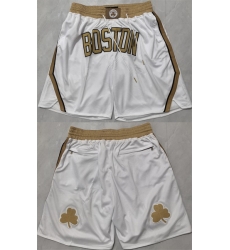 Men Boston Celtics Cream Shorts Men Boston Celtics Cream Shorts