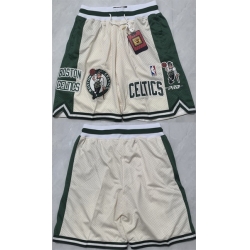 Men Boston Celtics White Shorts 