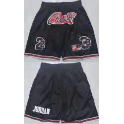 Men Chicago Bulls  Michael Jordan Black Shorts001  Run Small 
