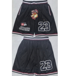 Men Chicago Bulls  Michael Jordan Black Shorts002  Run Small 