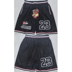 Men Chicago Bulls  Michael Jordan Black Shorts002  Run Small 