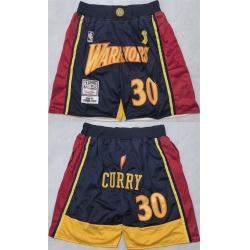 Men Golden State Warriors  30 Stephen Curry Navy Shorts