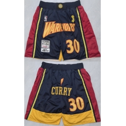 Men Golden State Warriors  30 Stephen Curry Navy Shorts
