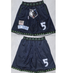 Men Minnesota Timberwolves 5 Anthony Edwards Black Shorts Men Minnesota Timberwolves 5 Anthony Edwards Black Shorts