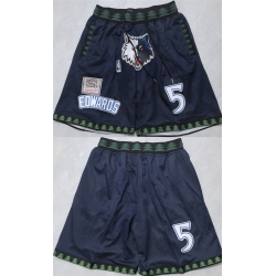 Men Minnesota Timberwolves  5 Anthony Edwards Black Shorts 