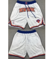 Men New York Knicks White Shorts II Men New York Knicks White Shorts II