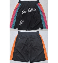 Men San Antonio Spurs Black Shorts 