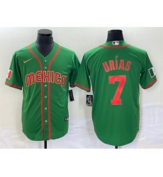 Men Mexico Baseball 7 Julio Urias 2023 Green World Baseball With Patch Classic Stitched Jersey 3