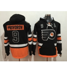 Men's Philadelphia Flyers 9 Ivan Provorov Black Stitched Hoody