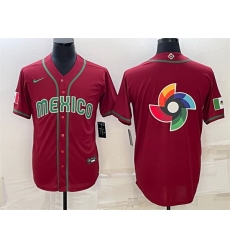Men Mexico Baseball 2023 Red World Baseball Big Logo Classic Replica Stitched JerseyS