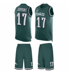 Men's Nike Philadelphia Eagles #17 Alshon Jeffery Limited Midnight Green Tank Top Suit NFL Jersey