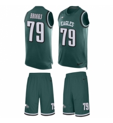 Men's Nike Philadelphia Eagles #79 Brandon Brooks Limited Midnight Green Tank Top Suit NFL Jersey