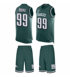 Men's Nike Philadelphia Eagles #99 Jerome Brown Limited Midnight Green Tank Top Suit NFL Jersey
