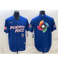 Men Puerto Rico Baseball 2023 Royal World Baseball Big Logo With Patch Classic Stitched Jersey