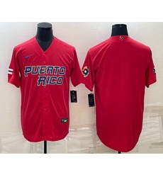 Men's Puerto Rico Baseball Blank 2023 Red World Baseball Classic Stitched Jerseys