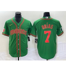 Men Mexico Baseball 7 Julio Urias 2023 Green World Baseball With Patch Classic Stitched Jersey 3
