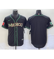 Men Mexico Baseball Blank 2023 Black World Baseball Classic Stitched Jersey