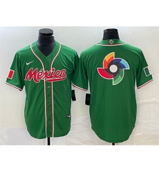 Men Mexico Baseball Green 2023 World Baseball Classic Team Big Logo Stitched Jersey