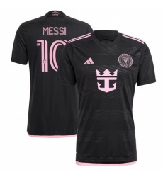 Men Inter Miami CF 10 Lionel Messi Black 2024 25 Away Soccer Jersey
