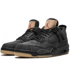 Men Air Jordan 4 Retro NRG Black Levis Basketball Shoes