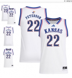 NCAA Kansas #22 Peterson Basketball White Jersey NCAA Kansas #22 Peterson Basketball White Jersey