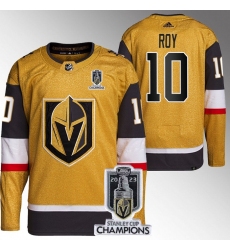 Men Women Youth Vegas Golden Knights #10 Nicolas Roy Gold 2023 Stanley Cup Champions Stitched Jersey