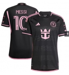 Men's Inter Miami CF Lionel Messi 10 2024 Black Pink Soccer Jersey