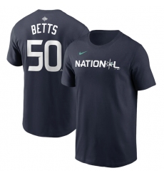 Men Los Angeles Dodgers 50 Mookie Betts Navy 2023 All Star Name Number T Shirt