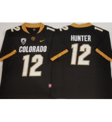 Men Colorado Buffaloes Travis Hunter #12 Black Stitched Football Jersey II