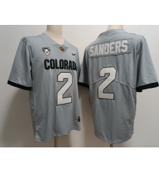 Ｍen Colorado Buffaloes #2 Shedeur Sanders Gray 2023 FUSE Stitched Football Jersey