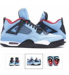 Men Nike Air Jordan 4 Light Blue Black Basketball Shoes