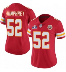Women Kansas City Chiefs 52 Creed Humphrey Red Vapor Untouchable Limited Stitched Football 2024 Super Bowl LVIII Jersey